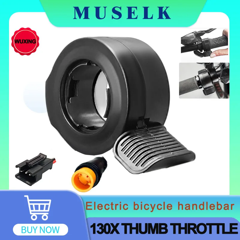 WUXING Palanca de dedo 130X Acelerador de pulgar Ebike 3 pines Impermeable/Enchufe SM Acelerador de pulgar de bicicleta eléctrica