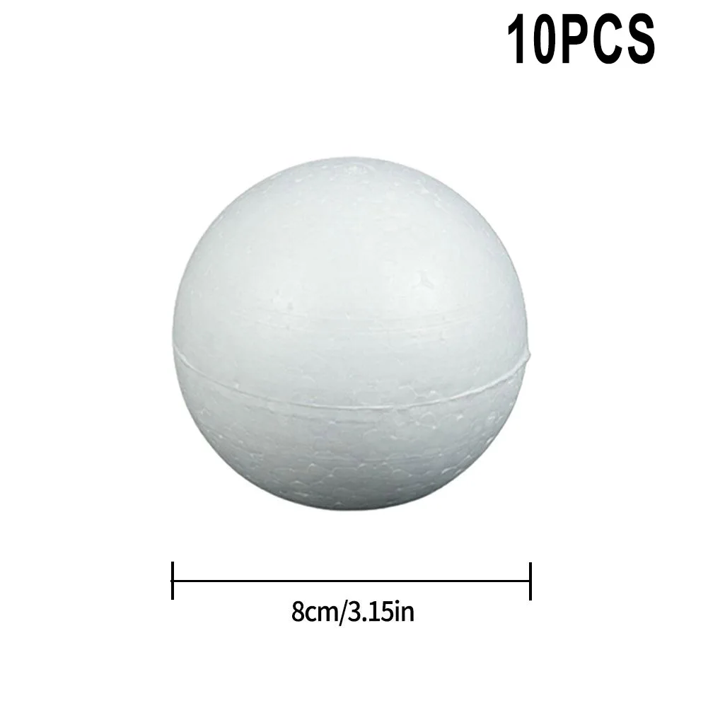 10pcs White Polystyrene Foam Balls, Perfect for Model Making and DIY Crafts, Ideal for House Decoration and Special Occasions