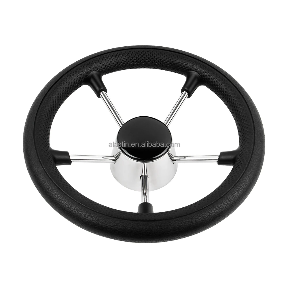 

Marine Boat Parts 13.5 Inch Stainless Steel 5 Spokes Boat Steering Wheels for Yacht2025