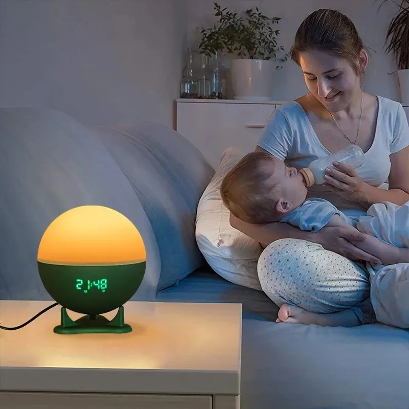 Bluetooth Smart LED Bedside Lamp 16 Color Adjustable Ambient Wake Up Light