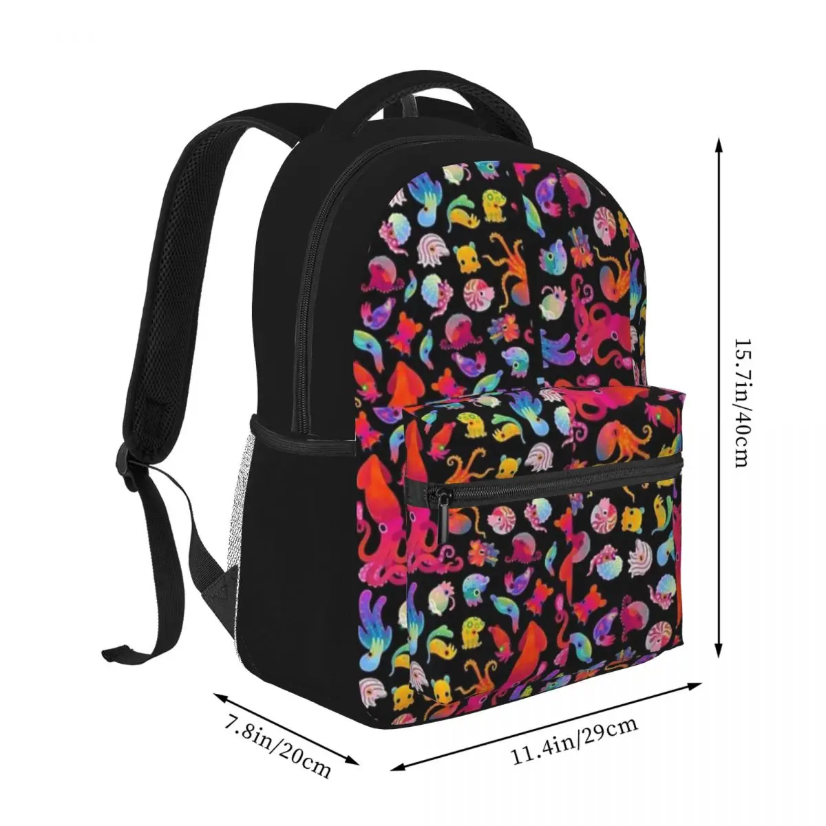 Cephalopod New Fashion High Capacity Waterproof Backpack Trendy Girls Boys Laptop School Book Bag 16inch