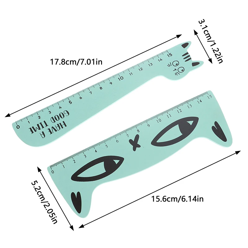 Lovely Cat Wooden Straight Ruler Cute Cartoon Kitten Ruler Sewing Drawing Painting Tools Office School Stationery Supplies