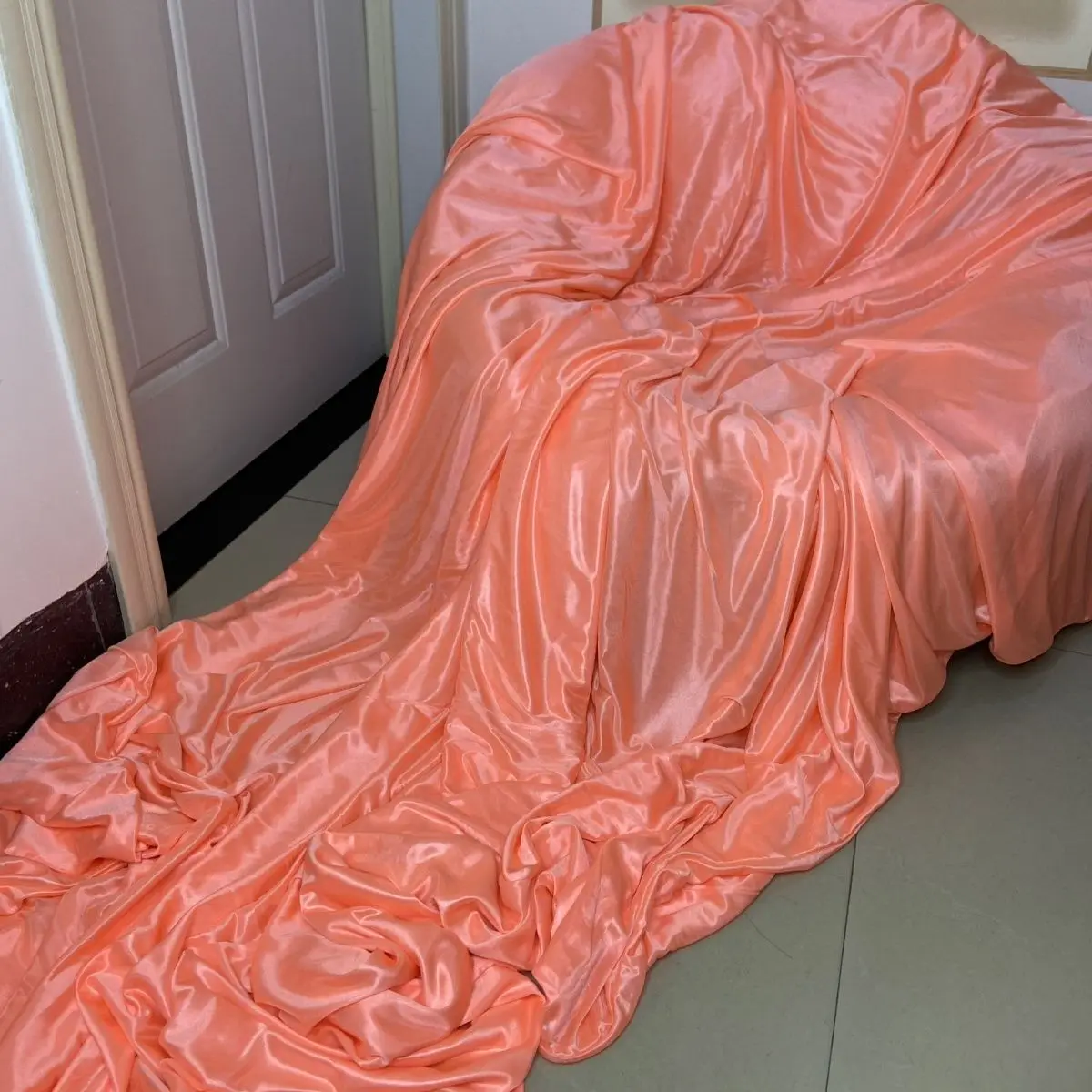 

No Pillow Cover Glossy summer satin silk sheet Double side Ice cool bedspread home bedding