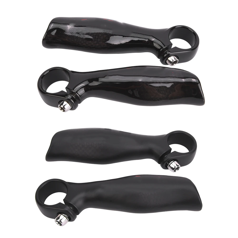 

1 Pair Carbon Fiber 91x22.2mm Bicycle Handlebar Grip Bike Bar End Handlebar Ends 126mm Total length for Road Mountain Bikes