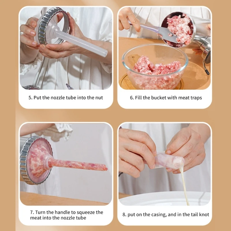 

Dense Frankfurter Stuffer Tool Strong Aluminum Tube Simple A2BB