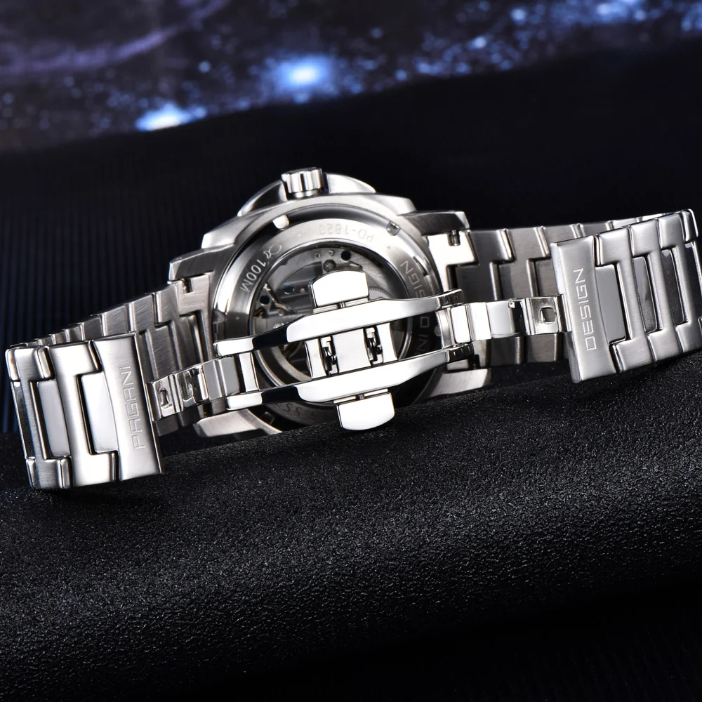 PAGANI DESIGN Watches Fashion Automatic Mechanical Watch For Men AR Sapphire Mirror Stainless Steel Waterproof Chronograph Watch