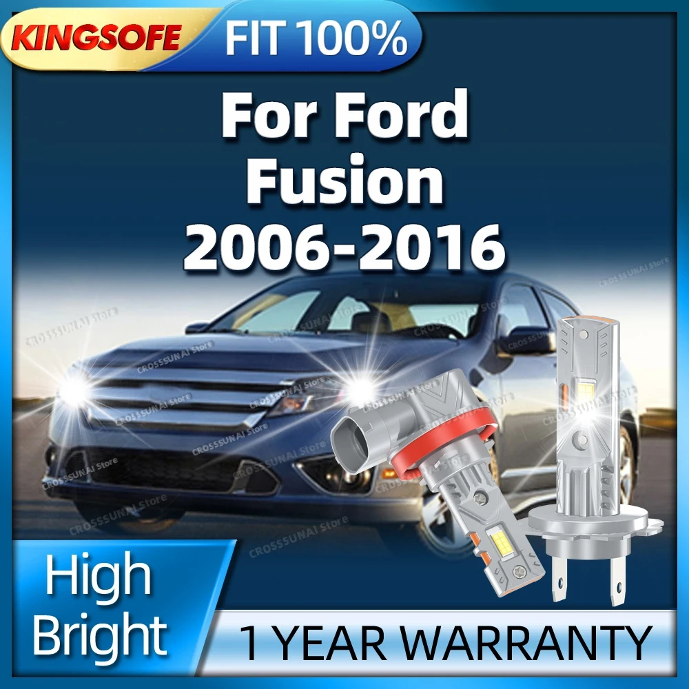 

2/4Pcs Car Light 60000lm CSP Chip LED Headlight H7 H11 Bulbs For Ford Fusion 2006-2016 2009 2010 2011 2012 2013 2014 2015