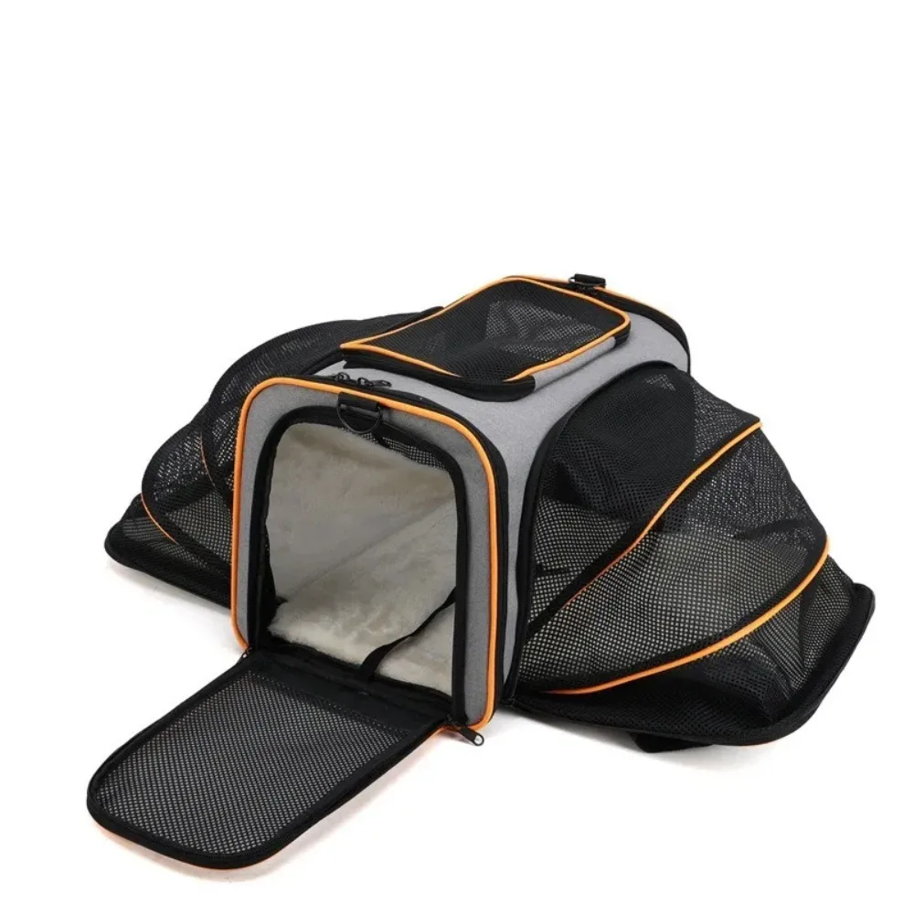 Wang Bolsa de Transporte para Mascotas, Extensible, Portátil, de Gran Capacidad, Mochila para Perros, Bolsa para Perros Teddy, S