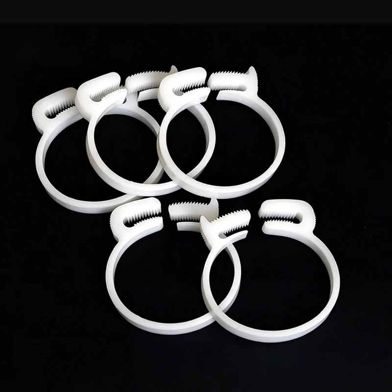 Picture 6: 10pcs White Plastic Hose Clamp Plastic Pipe Clamp Plastic Throat  Tooth Shaped Pipe Clamp Pipe Fastening Buckles 7.6-56.5mm