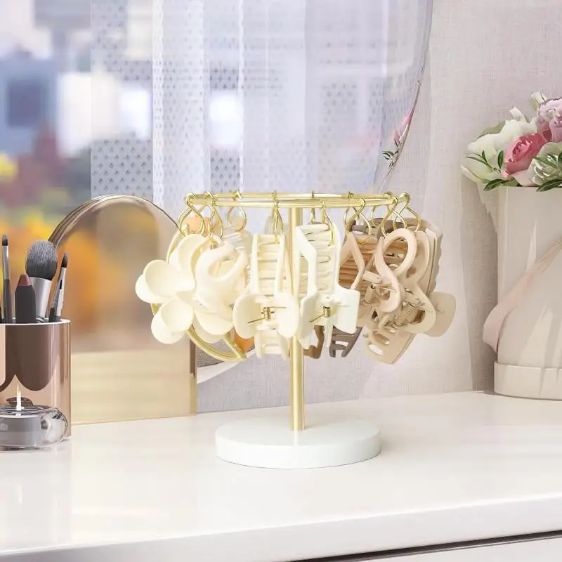 

Новая металлическая подставка для заколок-крабиков с круглым основанием, съемная подставка для демонстрации украшений, легко устанавливаемая, для хранения украшений для волос