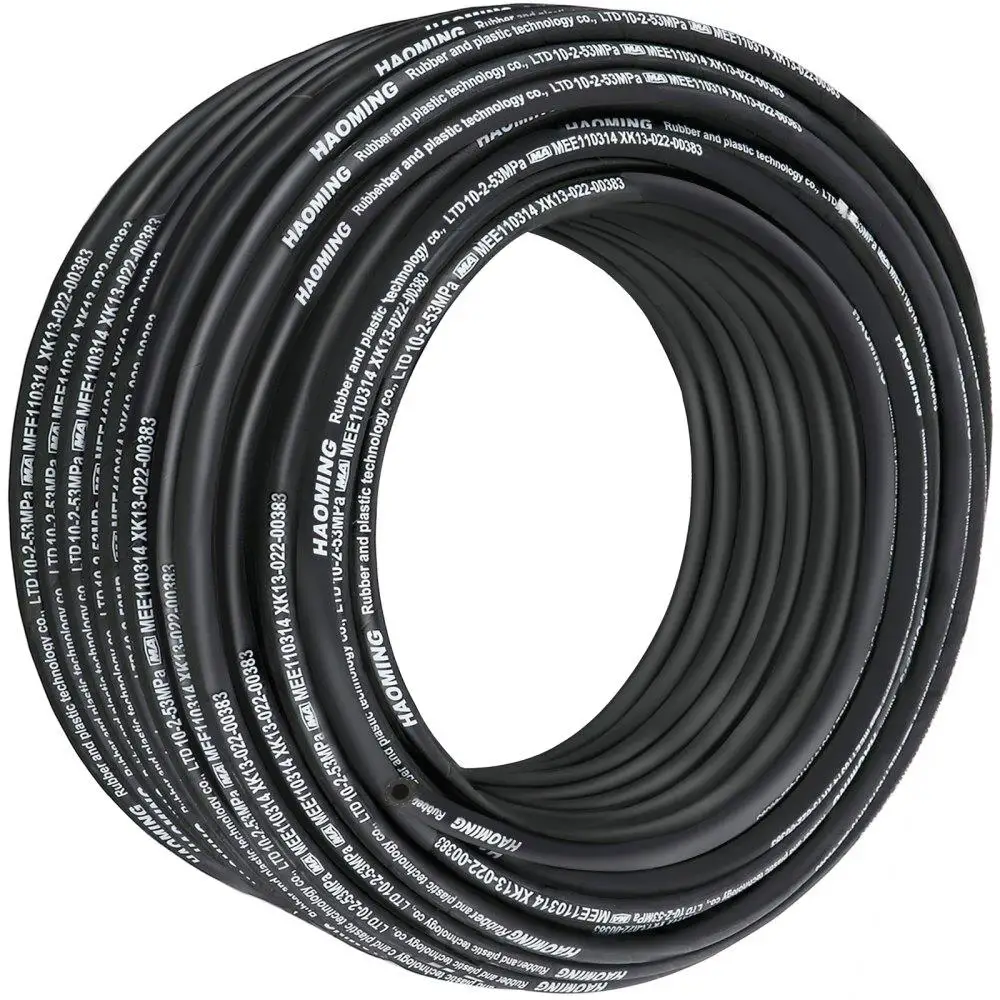 

Hydraulic Hose 328 Feet Rubber Hydraulic Hoses with 2 High-Tensile Steel Wire Braid, Inner Diameter 3/8 Inch, 5000 PSI Max,