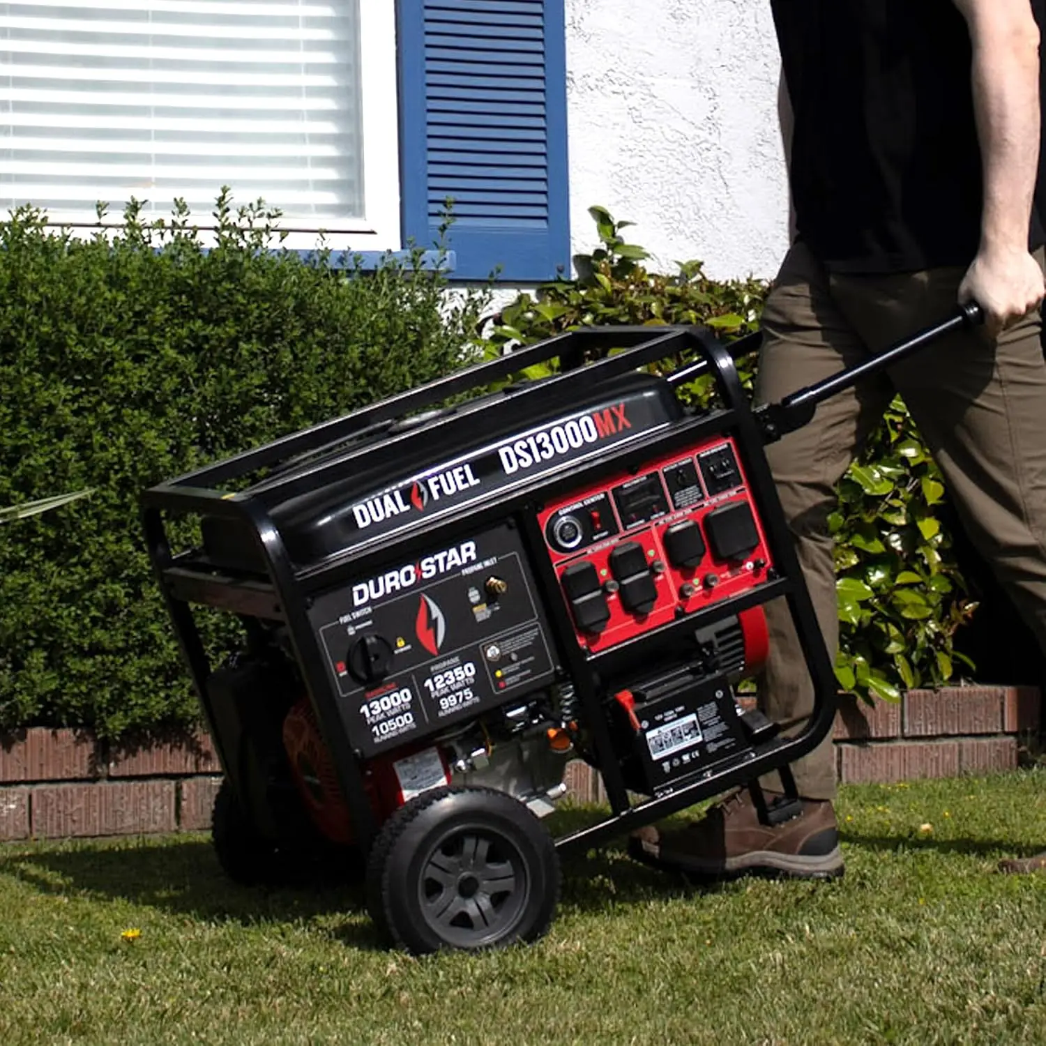 DS13000MX 13,000-Watt 500cc Dual Fuel Portable Generator - Gas and Propane, Remote Electric Start, Whole Home Power Backup,