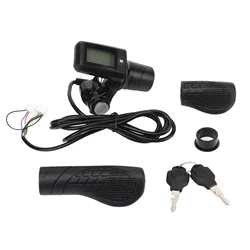 805 LCD Display Panel Throttle Grip Set Electric Bike Scooter Twist Half Throttle Grip with LCD Panel for 22.5mm Handlebars