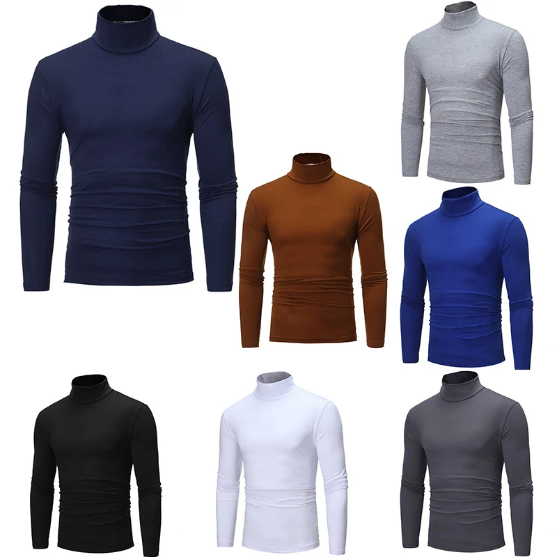 Thermals Tops for Mens Cold Weather Long Sleeve Turtle Mock Neck Undershirt Base Layer Shirts Slim Fit Soft Lightweight T-Shirt