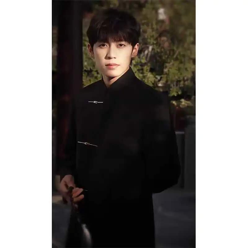 

New Chinese Sle Men's Windbreaker Jaet oulder Padded Republic of China Faion Spring Autumn High End Feel