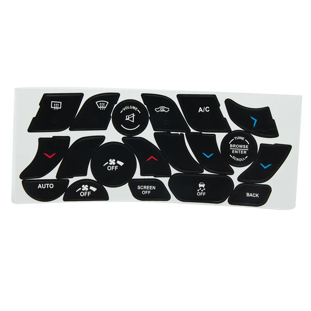 Sticker Button Repair A/C Climate Control Accessories Black Decals Direct Replacement Front Brand New High Quality
