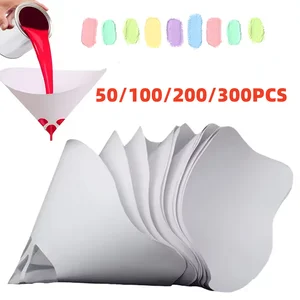 50/100P200/300Pcs Disposable Car Paint Spray Mesh Paper Filter Purifying Straining Funnel Paint Conical Nylon Micron Paper