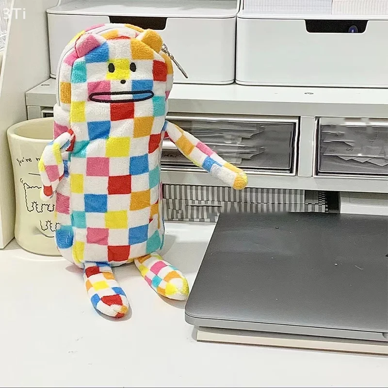 ลายสก๊อตสีสันสดใสขนาดใหญ่ความจุปากกากระเป๋าอุปกรณ์สํานักงานโรงเรียนเครื่องเขียนกระเป๋าเก็บเครื่องสําอาง