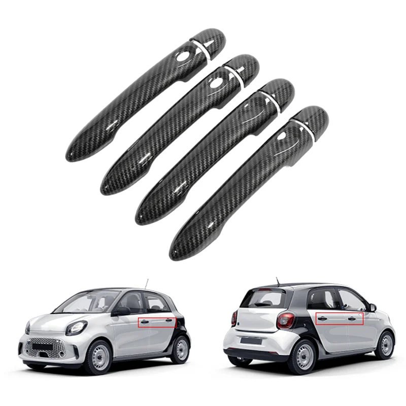 

Car Exterior Door Handle Cover Trim For Mercedes Benz Smart 453 Forfour 16-2021 Car Exterior Handle Parts Carbon Fiber Pattern