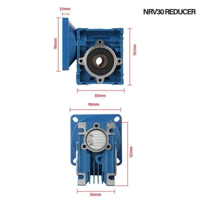 12V 24V 90W NMRV40 DC-wormwielmotor met dubbele uitgaande as RV40 instelbare snelheid CW CCW hoog koppel