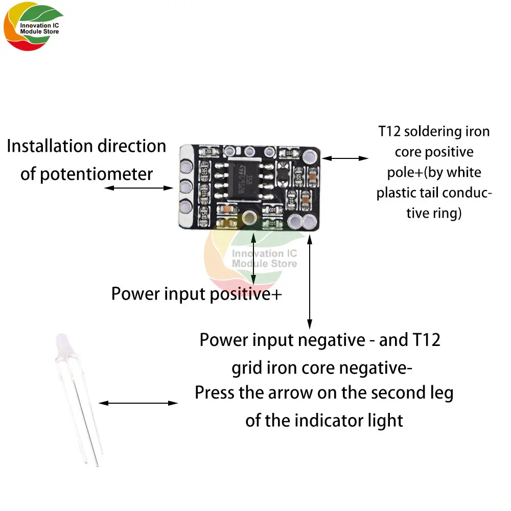 DIY DC 18-24V Mini Temperature Control Board LED DIY for T12 Digital Soldering Iron Station Welding