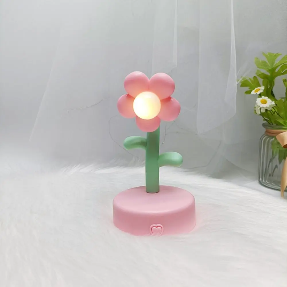 Miniature Landscapes Mini LED Flower Night Lamp Cute Lovely Table Lamp Creative Cartoon Bedside Light Bedroom Desktop