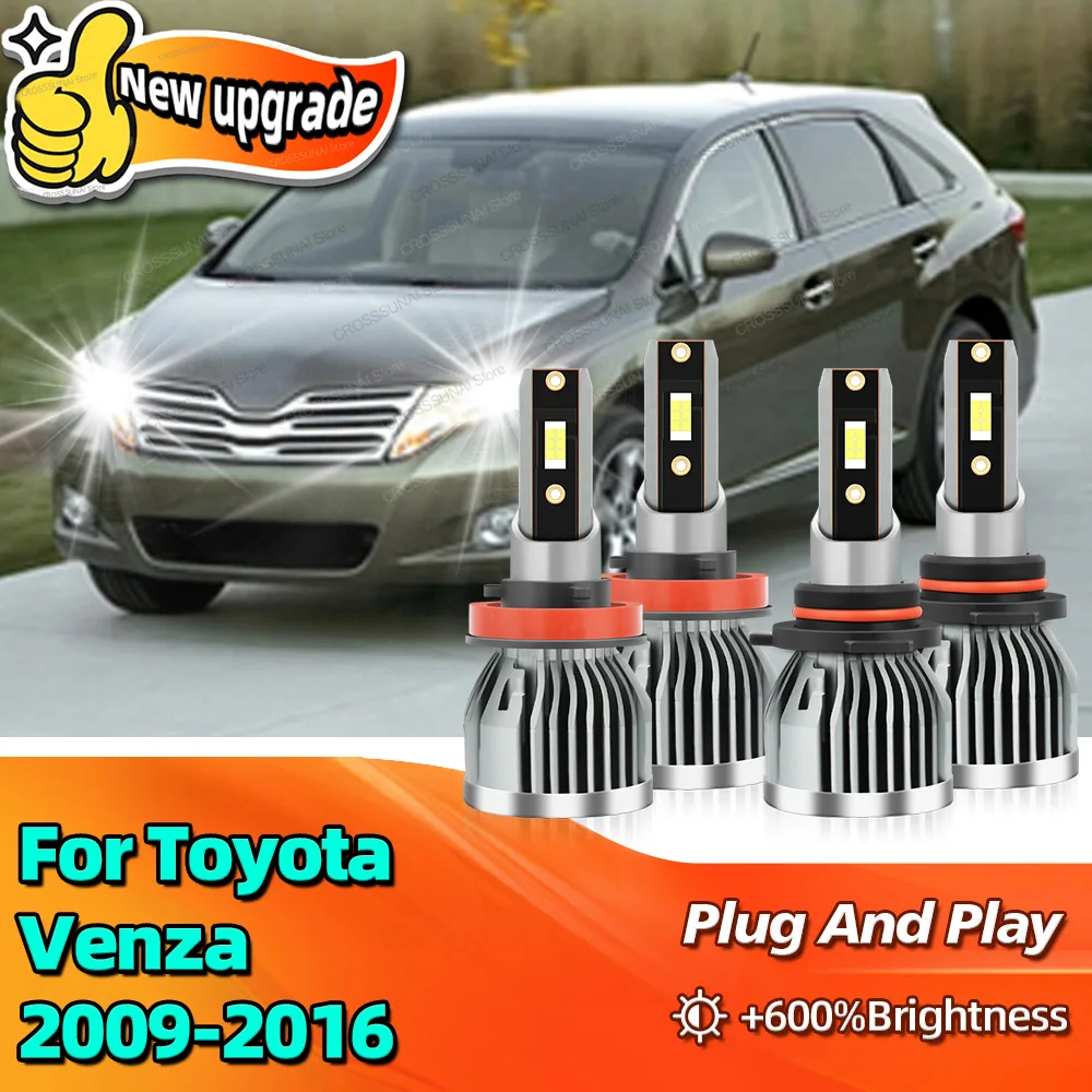 

2/4 шт. светодиодные лампы Canbus для автомобильных фар для Toyota Venza 2009 2010 2011 2012 2013 2014 2015 2016 30000LM ультра яркие