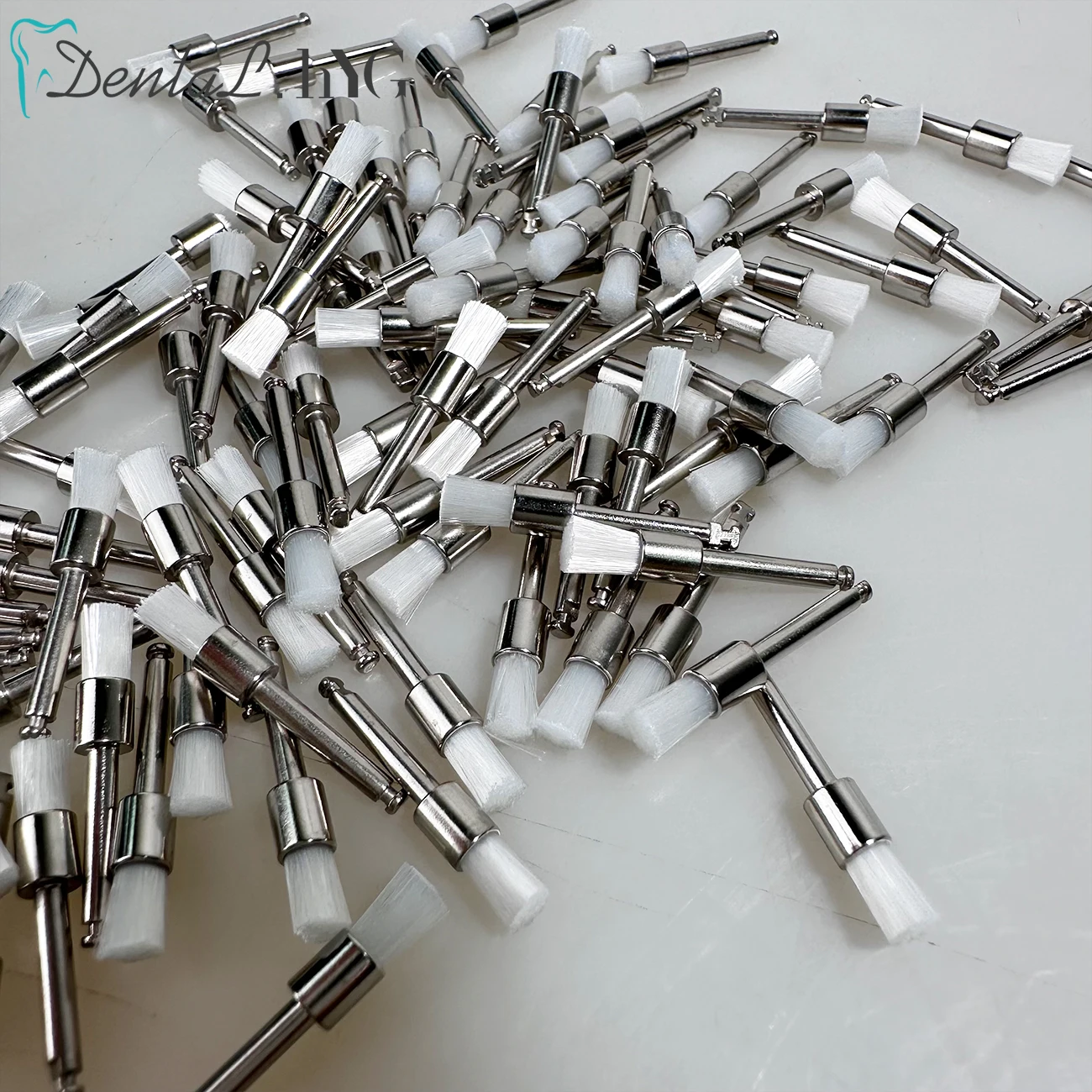 100pcs Dental Prophy Brushes Polishing Polisher Disposable Latch type Mixed color Plat Used for stain removal and polish