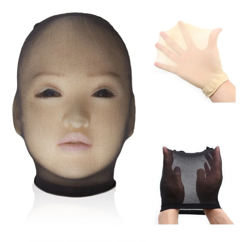 หน้ากากคลุมศีรษะลูกไม้ 2 สี สำหรับผู้หญิง ผู้ชาย คอสเพลย์ บทบาททาส เซ็กซี่ เกมส์บทบาทสมมติ หน้ากากบอนด์เดจ ชุดแฟนซีสำหรับผู้ใหญ่