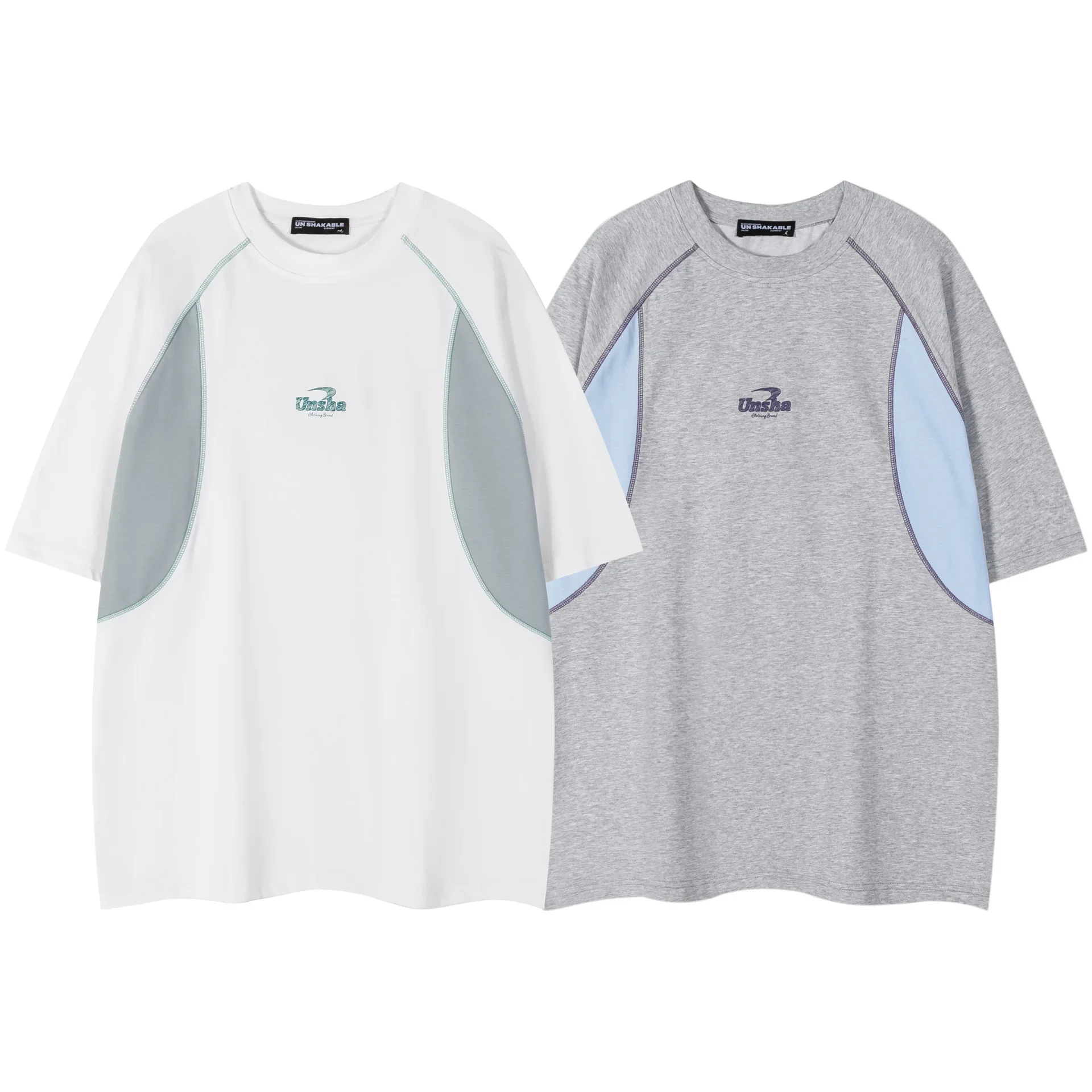

Summer New Mens T-shirts Japanese Streetwear Patchwork O-neck Short Sleeve Tops Couple Fashion Casual Oversized T Shirts Male