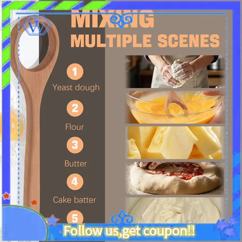 سهلة الاستخدام 12 بوصة خشبية الدنماركية العجين خفقت العجين المخمر خفقت العجين خلاط الخبز خفقت أداة لخلط العجين المخمر