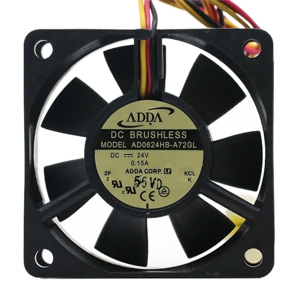 for ADDA AD0624HB-A72GL 6025 24V 0.15A 6CM Inverter Server Cooling Fan 23.98CFM 4500RPM High-Speed Axial