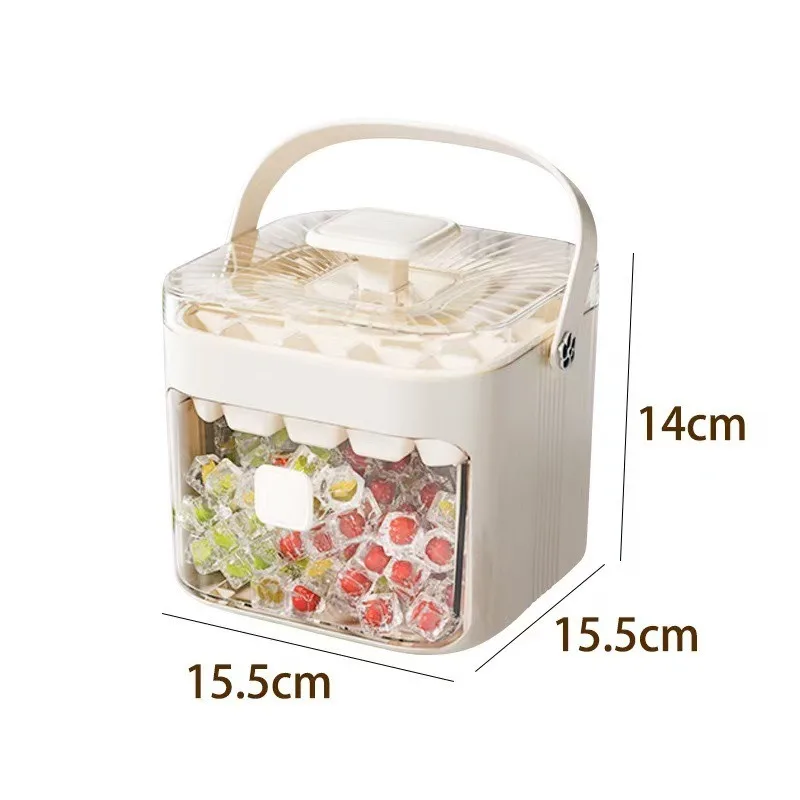 Máquina de prensado de cubitos de hielo, película de cubitos de hielo congelados con fácil desmoldamiento, cubo de hielo de prensa, rejilla 48 con mango para refrigerador