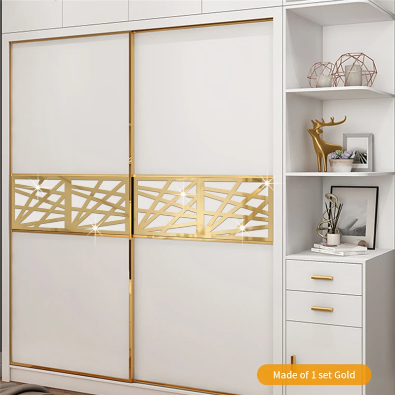 Colorful Retro Strip Tiles Mirror Wall Sticker Stairs Door Wardrobe Decoration Furniture Stickers Peel & Stick Art Mural