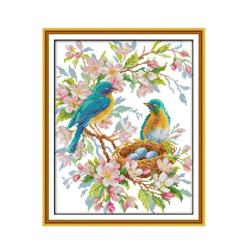 

Joy Sunday Couple Bird Animal Cross Stitch Kits Pattern 11CT 14CT Count Canvas Fabric Embroidery Set Needlework Sewing Kits