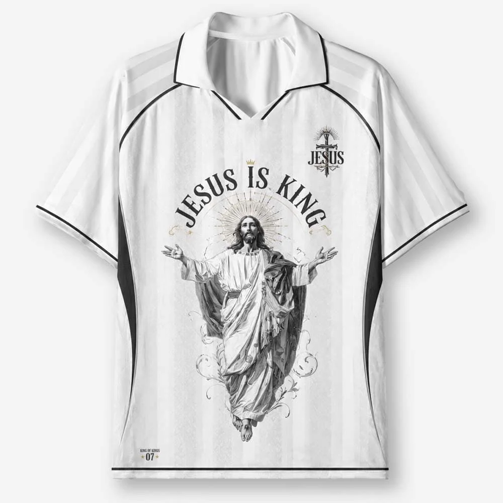 2026 New Lapel Polo Short Sleeved Shirt Retro Christian Cross Religious Pattern Printed T-shirt Fitness Training T-shirt