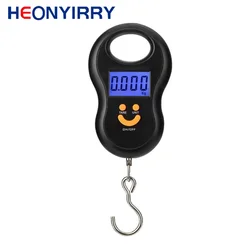 Portable 50Kg 10g Hanging Scale  Digital Scale BackLight Electronic  Fishing Weights Pocket Scale Luggage Scales Black