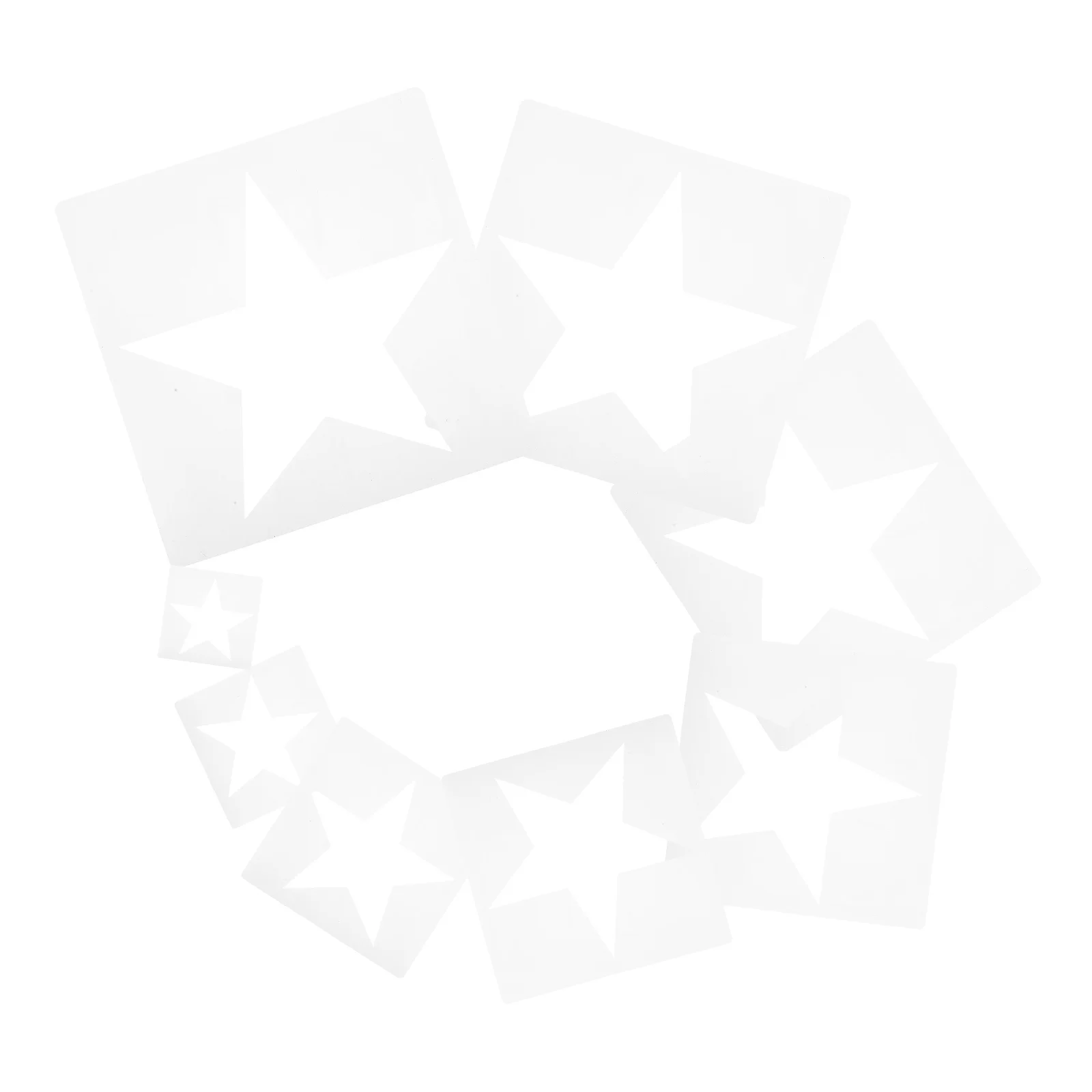 

8pcs Star Stencils Decorative Templates Different Sizes Plastic Reusable For Painting Fabric Walls Paper Home Diy Crafts Kids