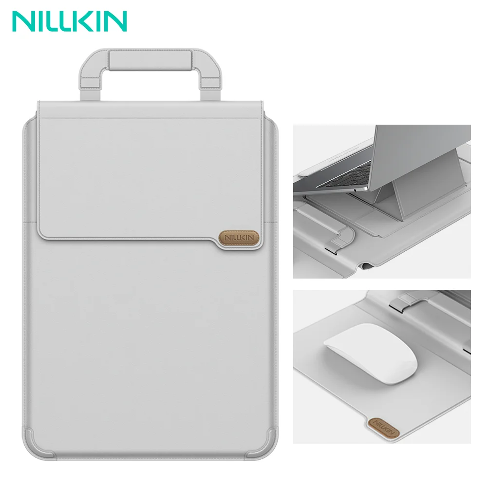 

Портативный кожаный чехол NILLKIN для ноутбука Macbook Air 13, 14, 15, 16 дюймов, M4 M3 M2, Mac Book Pro, регулируемая крышка-подставка