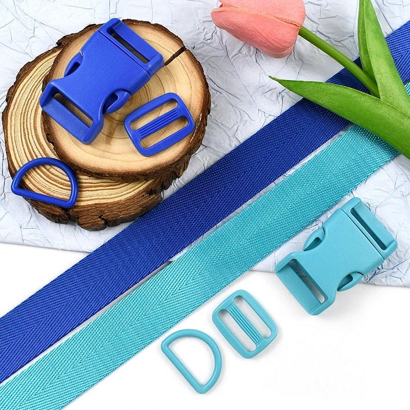 

10/20Sets 20/25mm Plastic Side Release Buckles for Backpack Webbing Tapes Pet Collar Tri-Glide Slider Ring Clasp DIY Accessories