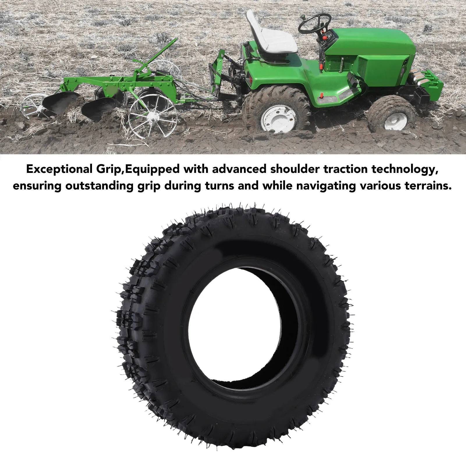 

Бескамерная шина 4.10-6, противоскользящая, взрывобезопасная, для снегоуборщиков, культиваторов, китайских квадроциклов, газонокосилок, картов