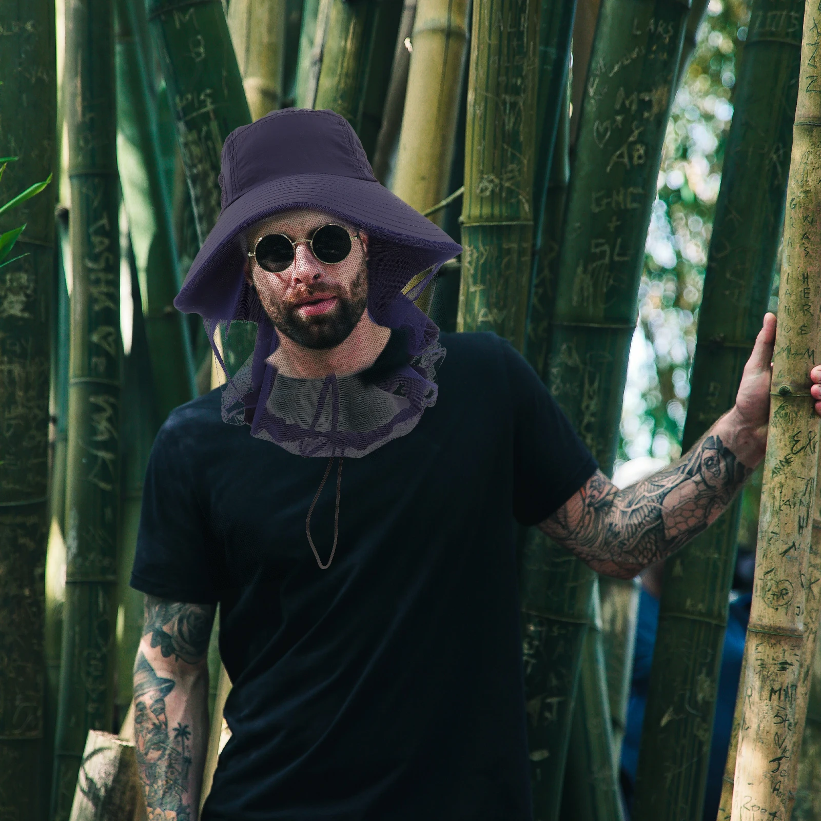 

Outdoor Sun Hat Mesh Face Veil Uv Protection Breathable Foldable Lightweight Hiking Beekeeping Fishing Men Women