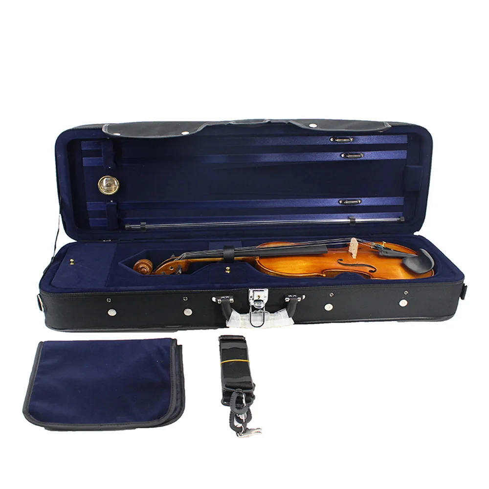 Estuche para violín, tela Oxford gruesa, forro de terciopelo dorado, estuche impermeable y a prueba de caídas.