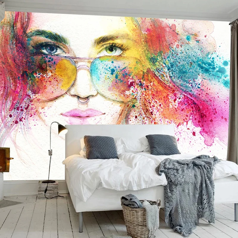 Custom Fashion Beauty Watercolor Painting Wall Decor Wallpaper For Bedroom Living Room Decoration Wall Mural Papel De Parede 3D