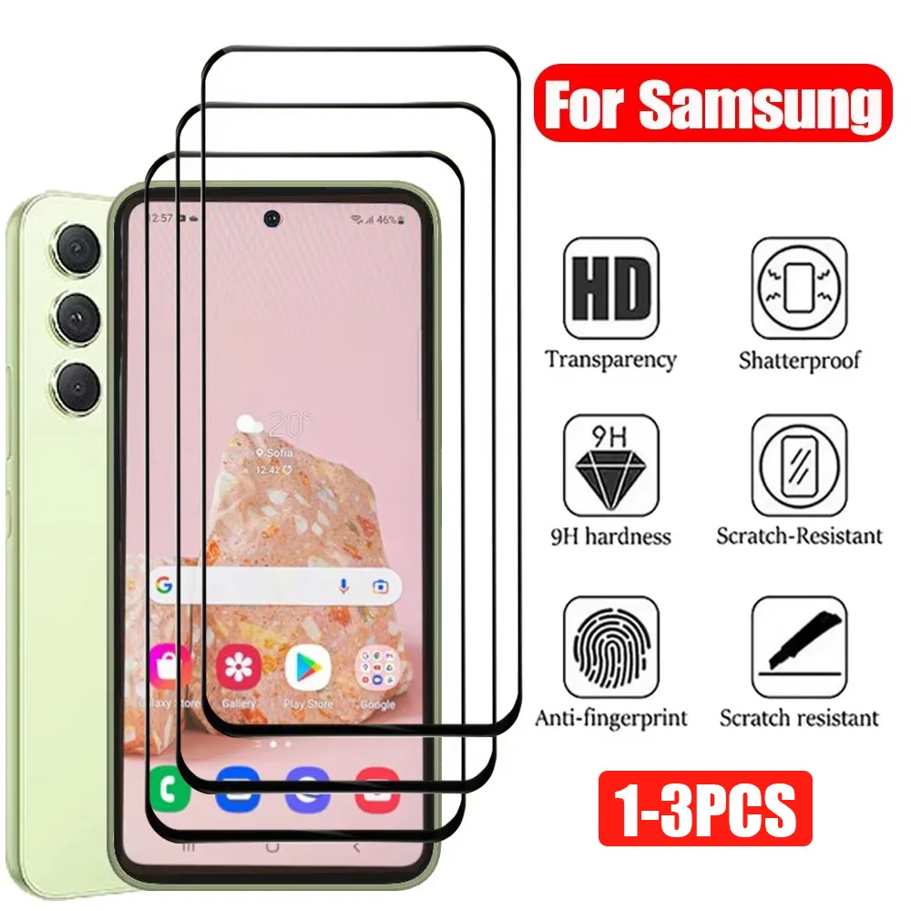 1-3 PCS HD Tempered Glass For Samsung S26 S25 S24 Ultra S26 S23 S22 S21 Puls A56 A37 A36  Fingerprint unlocking Is Not Supported
