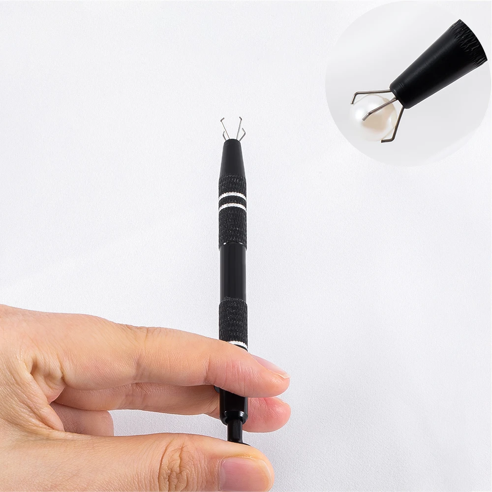 

Professional Jewelry Holder Piercing Ball Grabber Screw Bead Pick Up Pen Tool Gripper Prong Tweezers W/ 4 Claws DIY Making Tool