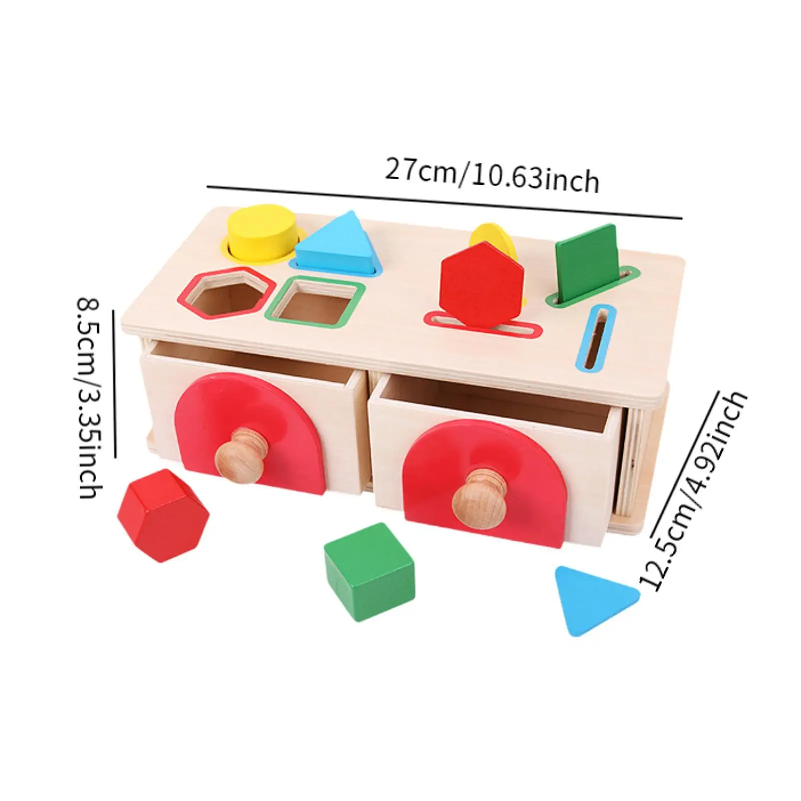 Juguetes de caja de permanente de objetos, juguete de aprendizaje a juego de clasificación, bloques a juego geométricos, guardería, niños