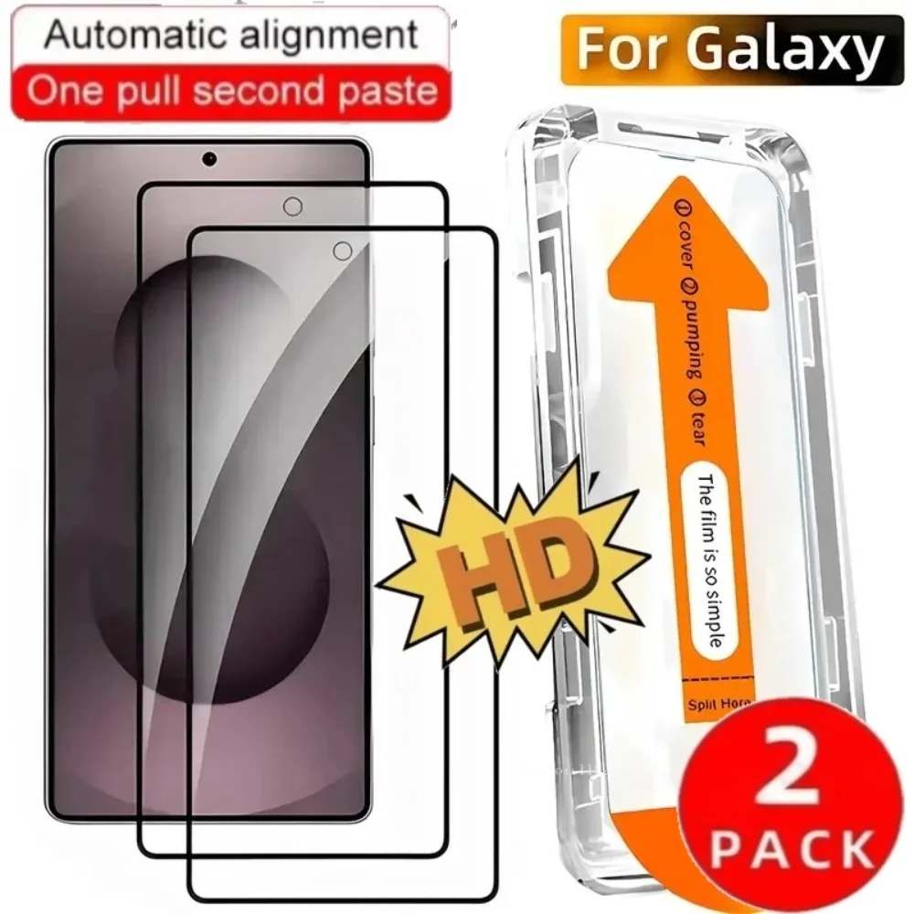 

Защитная пленка с полным покрытием для Samsung Galaxy S25 S24 Ultra S23 S22 Plus S21, простая установка, защитная пленка для экрана, закаленное стекло