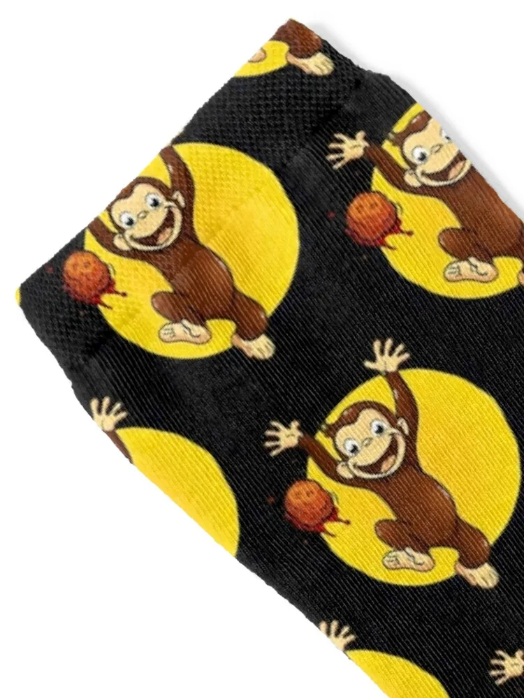 curious george monkey happynes. Socks luxe aesthetic Novelties gift Designer Man Socks Women's