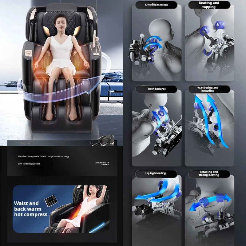 Professional Cheap zero Gravity 3d 4d 5d Full Body Spa Electric Massage Chair Full Body Office Chair with Massage Sl Track